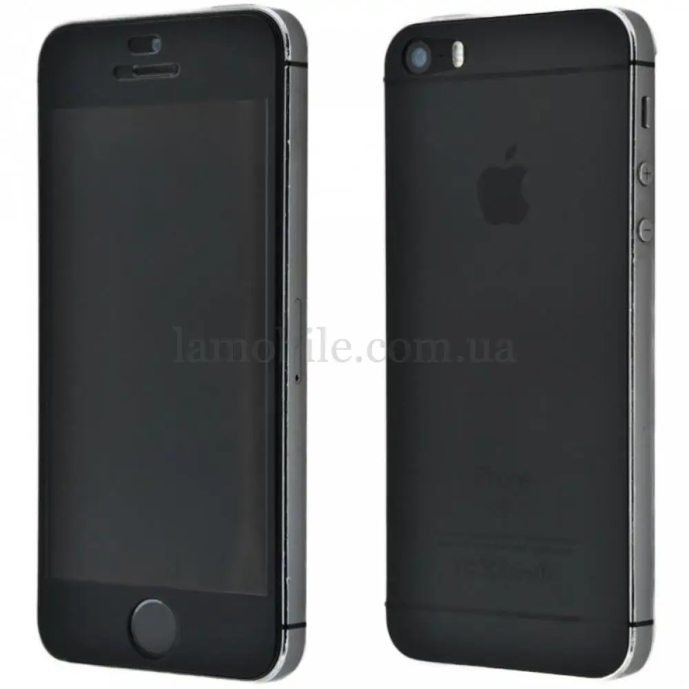 Скло захисне для iPhone 5 Colour Matte переднє+заднє чорне (OEM)