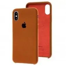 Чехол Silicone для iPhone X / Xs case коричневый