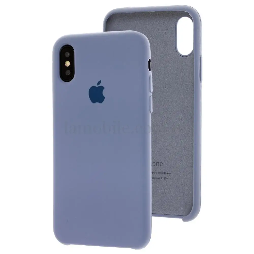 Чехол Silicone для iPhone X / Xs case лавандовый серый