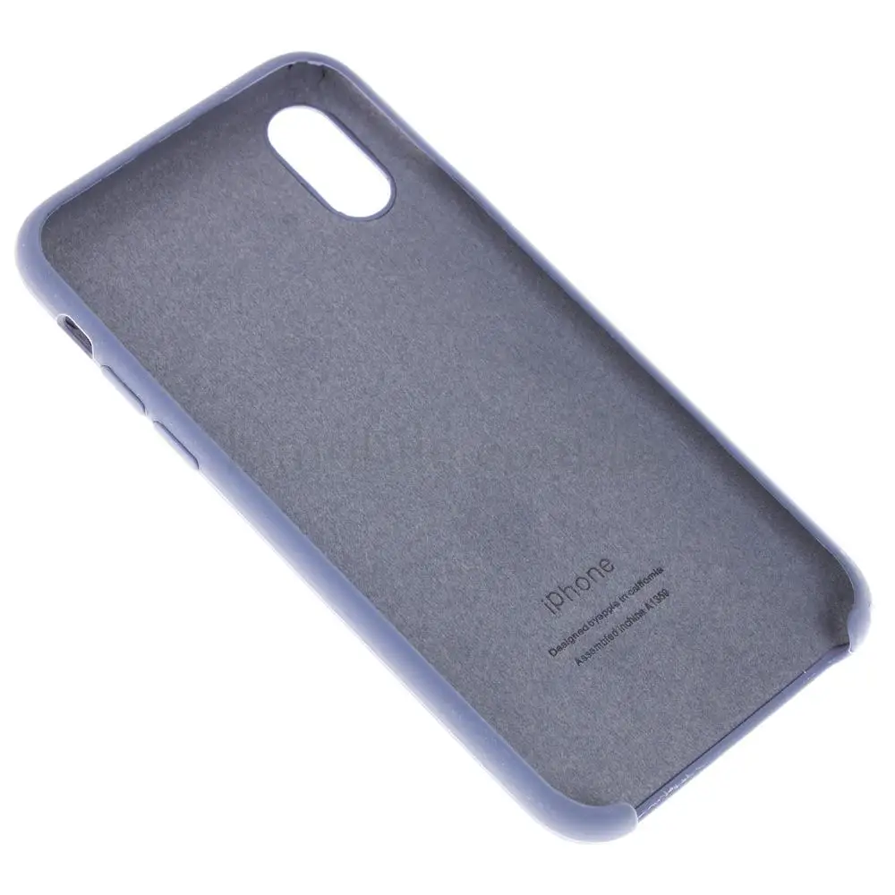 Чехол Silicone для iPhone X / Xs case лавандовый серый