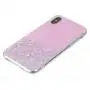 Чохол для iPhone X / Xs блискітки + popsocket "світло рожевий"