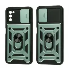 Чехол для Samsung Galaxy A03s (A037) Serge Ring Armor ударопрочный зеленый