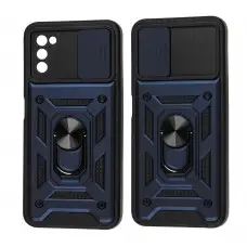 Чехол для Samsung Galaxy A03s (A037) Serge Ring Armor ударопрочный синий