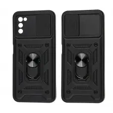 Чехол для Samsung Galaxy A03s (A037) Serge Ring Armor ударопрочный черный