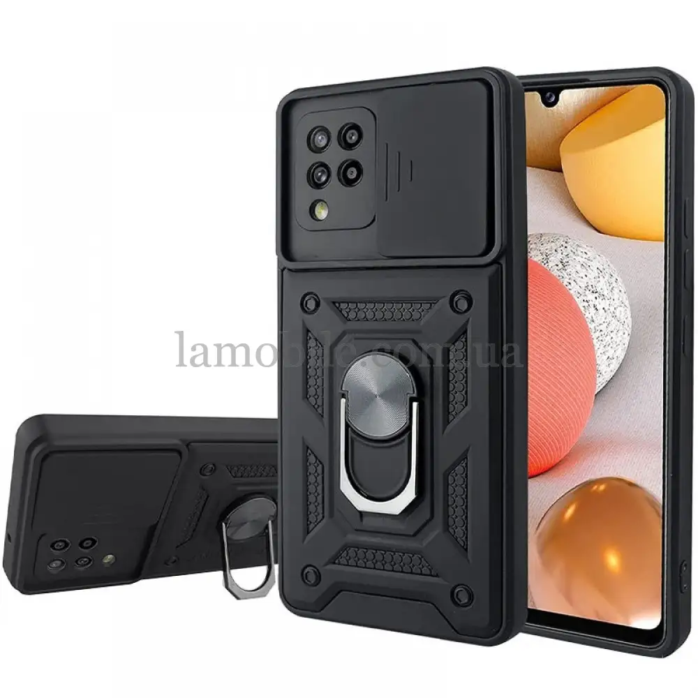 Чехол для Samsung Galaxy A22 (A225) Serge Ring Armor ударопрочный черный