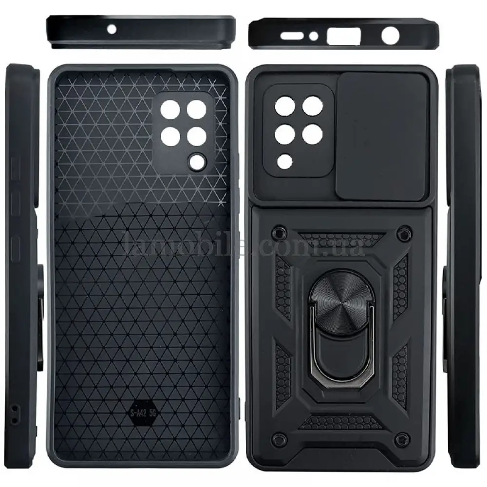 Чехол для Samsung Galaxy A22 (A225) Serge Ring Armor ударопрочный черный