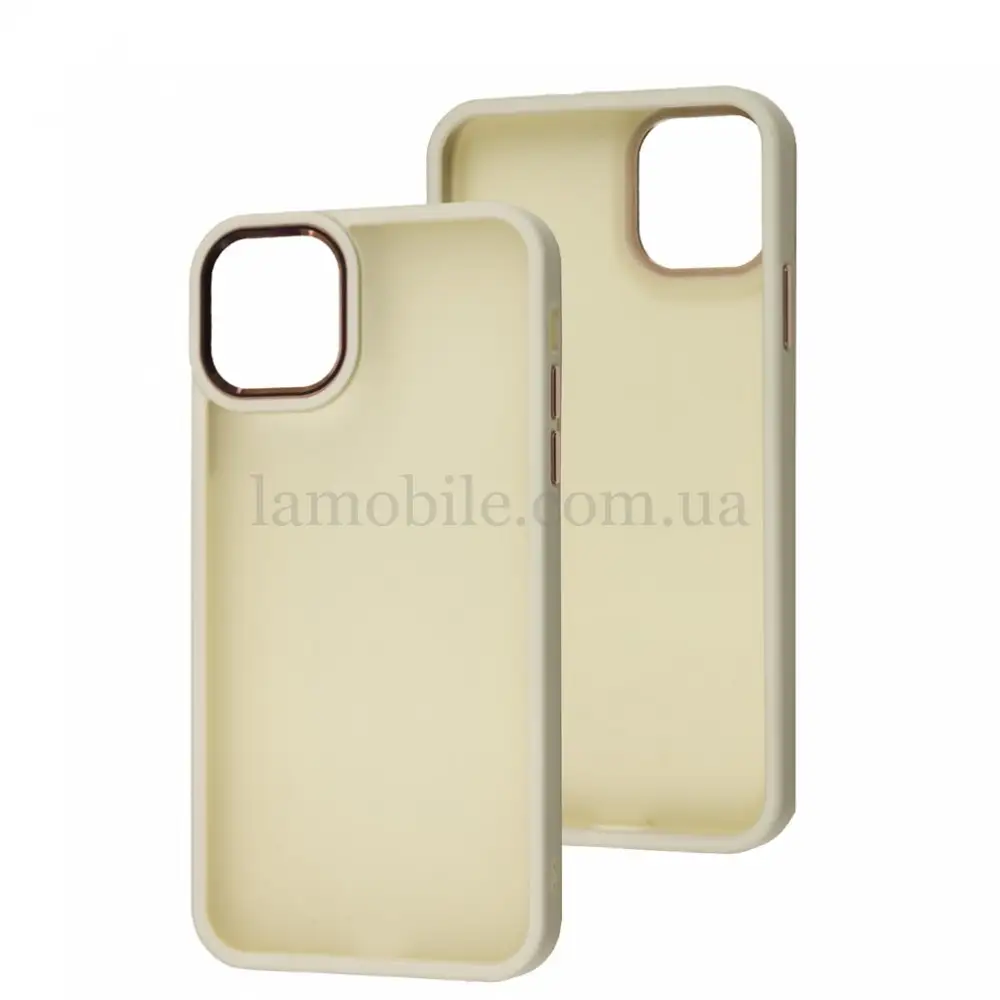 Чехол для iPhone 13 Metal Bezel бежевый