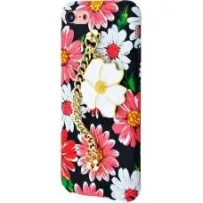 Чехол для iPhone 7 Soft Touch+Ceramic Flowers №3