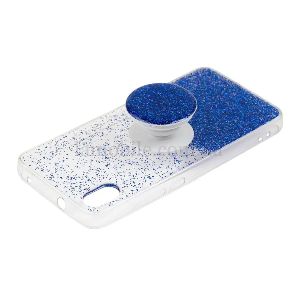 Чохол для Xiaomi Redmi 7A Fashion блискітки + popsocket синій