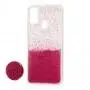 Чохол для Samsung Galaxy M21 / M30s Fashion блискітки + popsocket бордовий