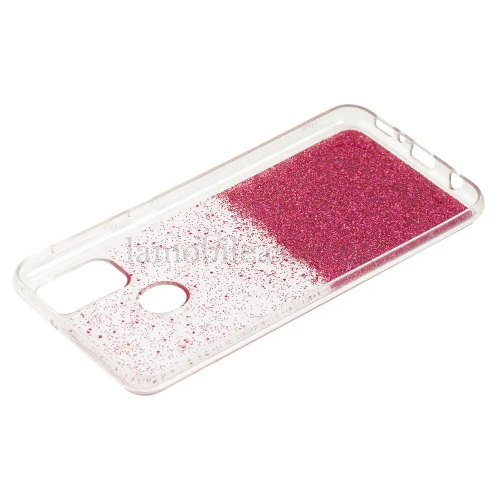 Чохол для Samsung Galaxy M21 / M30s Fashion блискітки + popsocket бордовий