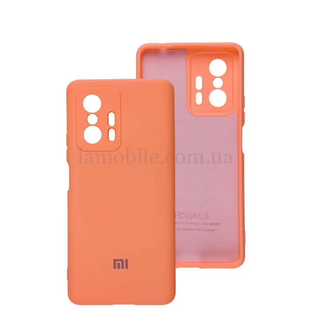 Чехол для Xiaomi 11T Silicone Separate camera персиковый