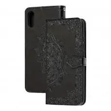Чехол книжка для Xiaomi Redmi 9A "Art с визитницей" черный