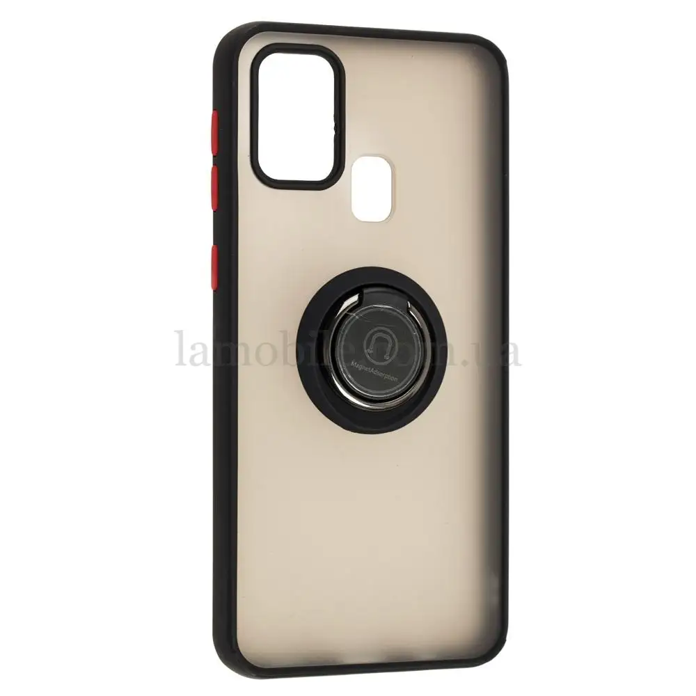 Чохол для Samsung Galaxy M21 / M30S / M31 LikGus Edging Ring чорний / червоний
