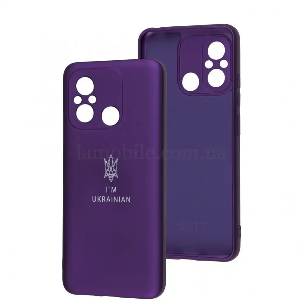 Чохол для Xiaomi Redmi 12C / 11A / Poco C55 Silicone Full Тризуб фіолетовий / dark pu
