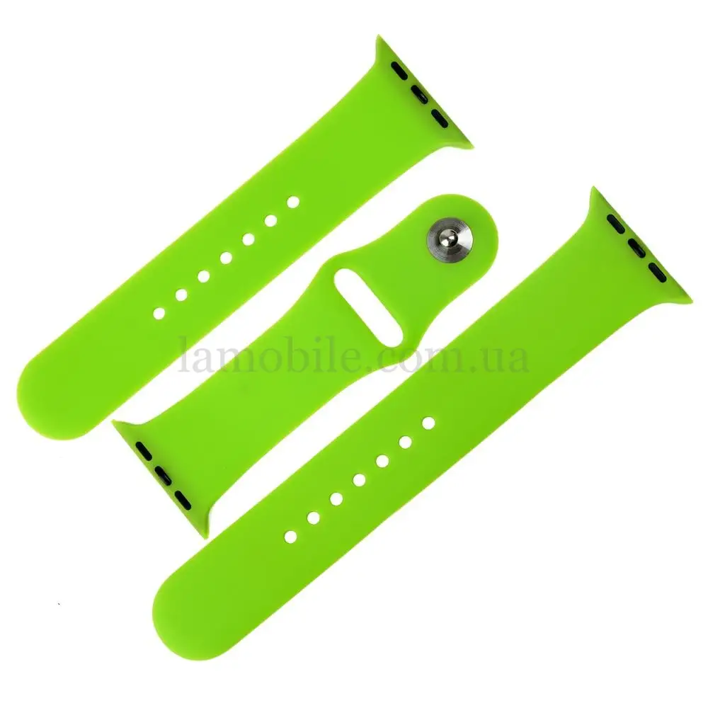 Ремешок для Apple Watch 42-44mm Band Silikone Two - Piece shiny green