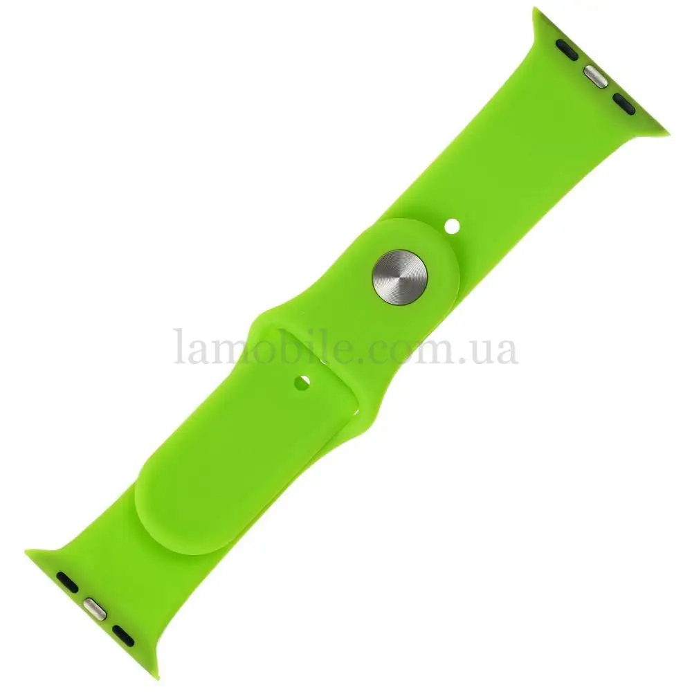 Ремешок для Apple Watch 42-44mm Band Silikone Two - Piece shiny green