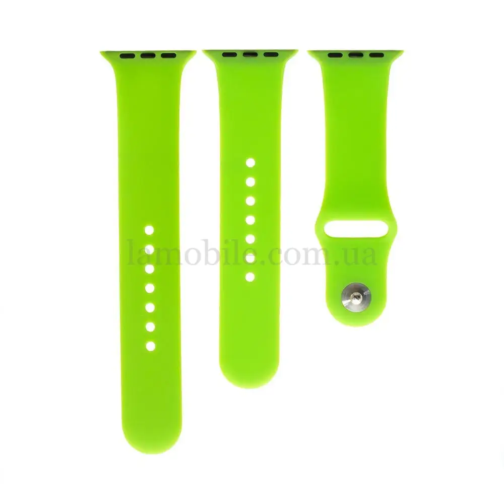Ремешок для Apple Watch 42-44mm Band Silikone Two - Piece shiny green