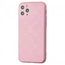 Чохол для iPhone 11 Pro glass LV рожевий