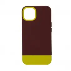 Чохол для iPhone 13 Bichromatic brown burgundy / yellow