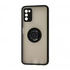 Чохол для Samsung Galaxy A03s (A037) LikGus Edging Ring чорний / червоний