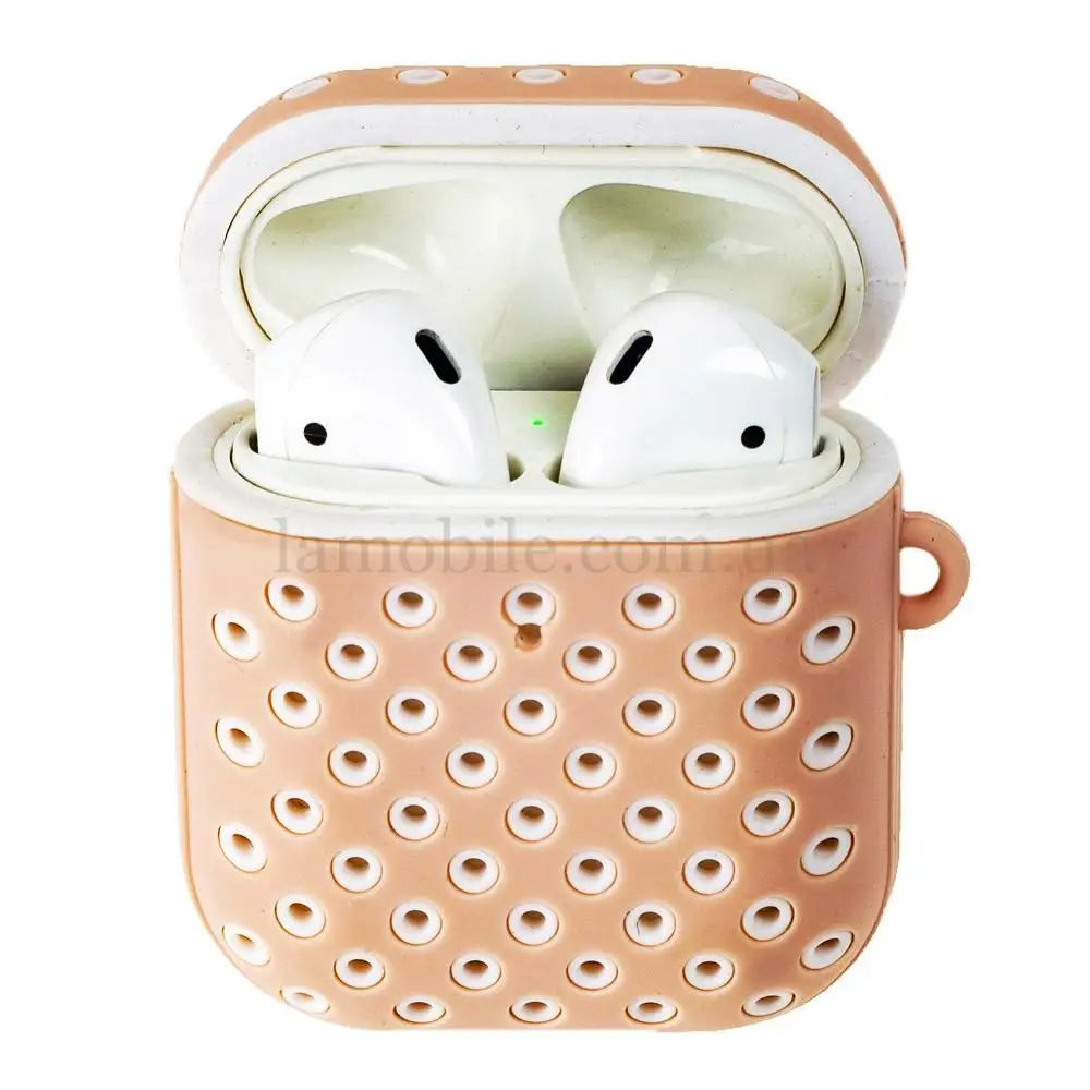 Чехол для AirPods Sport Design "розовый / белый"