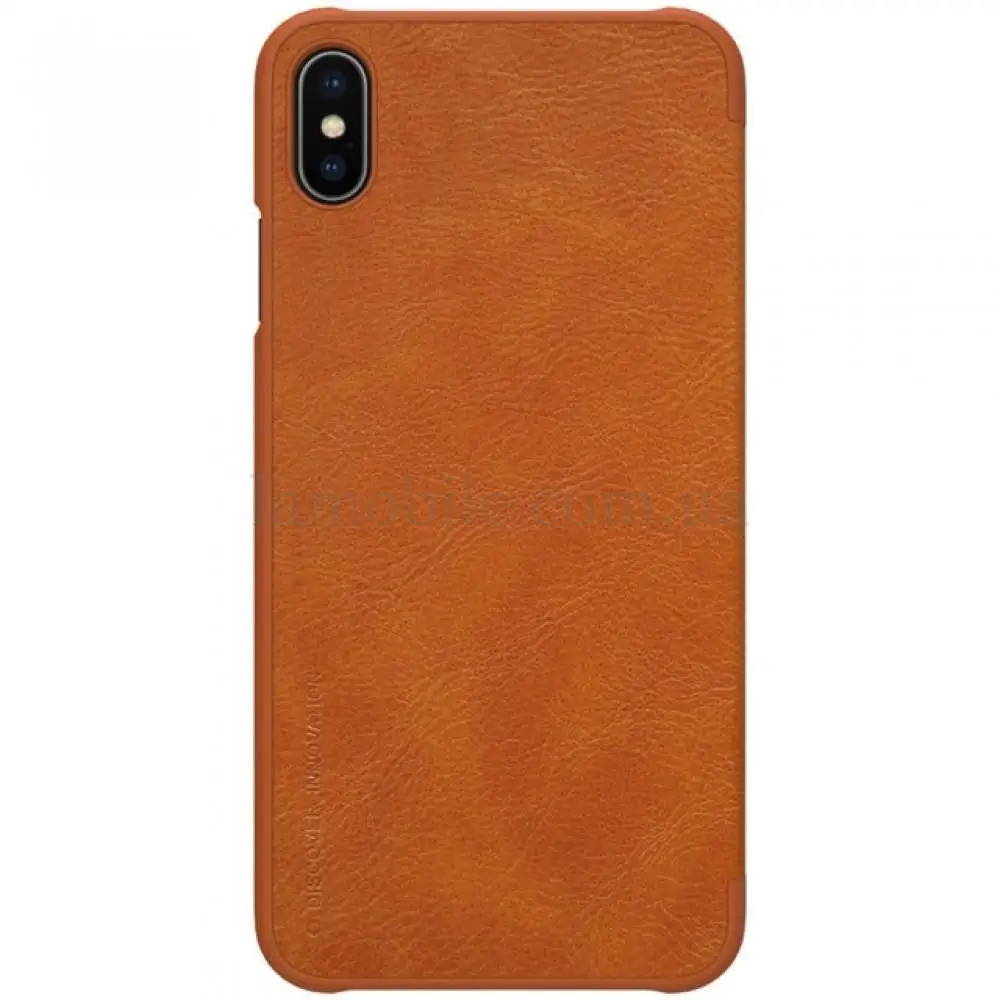 Чехол книжка для iPhone Xs Max Nillkin Qin series коричневый