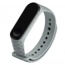 Ремешок для Xiaomi Mi Band 3 / 4 ромб Design силиконовый серый