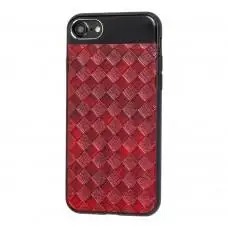 Чохол Leather Design для iPhone 7/8 case бордовий під магнітний тримач