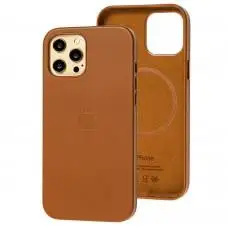 Чехол для iPhone 12 Pro Max Leather with MagSafe saddle brown