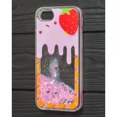Чохол для iPhone 7 / 8 блискітки вода sweet cake полуничка