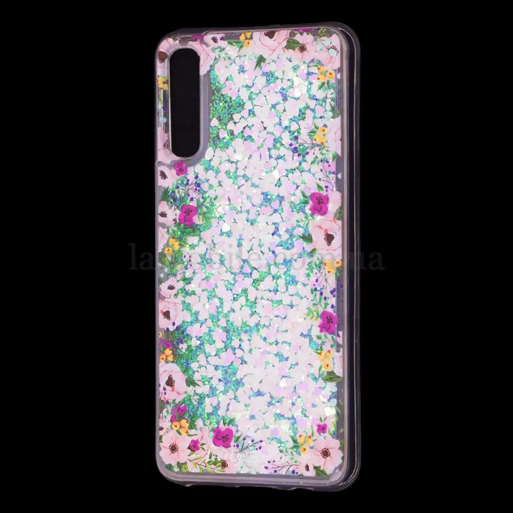 Чохол для Samsung Galaxy A50 / A50s / A30s Блискучі вода світло-рожевий "квітучий кут