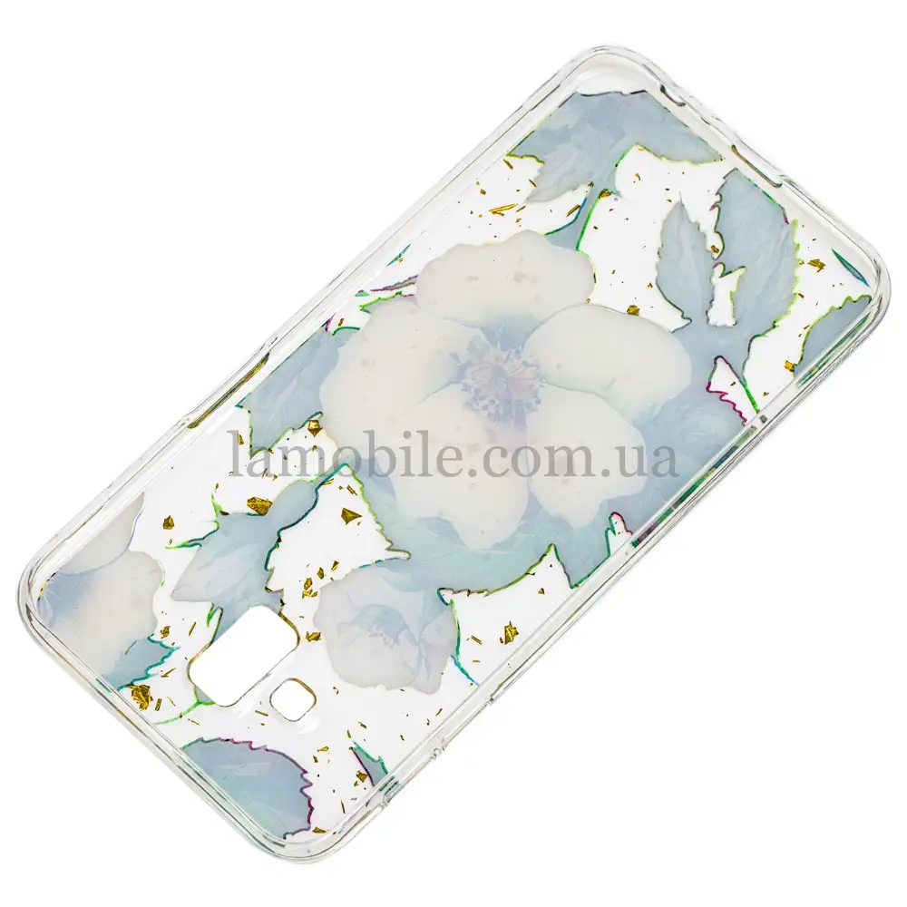 Чехол для Samsung Galaxy J6+ 2018 (J610) Flowers Confetti "шиповник"
