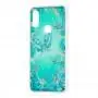 Чохол для Xiaomi Redmi Note 7 / 7 Pro Flowers Confetti "метелик" бірюзовий