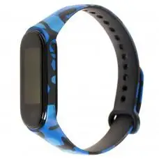 Ремешок для Xiaomi Mi Band 5 силиконовый хаки синий