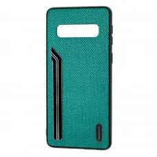 Чехол для Samsung Galaxy S10 (G973) Shengo Textile зеленый