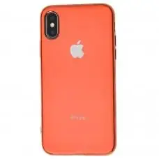 Чехол для iPhone X / Xs Silicone case матовый (TPU) коралловый