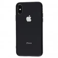 Чехол для iPhone X / Xs Silicone case матовый (TPU) черный