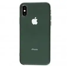 Чехол для iPhone X / Xs Silicone case матовый (TPU) темно-зеленый