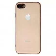 Чохол для iPhone 7/8 Silicone case матовий (TPU) рожево-золотистий