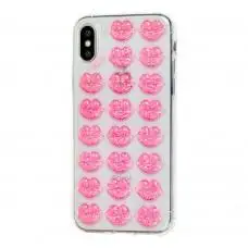 Чехол Confetti для iPhone X / Xs поцелуй розовый
