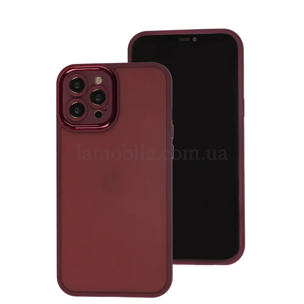 Чохол для iPhone 12 Pro Max Luxury Metal Lens марсала