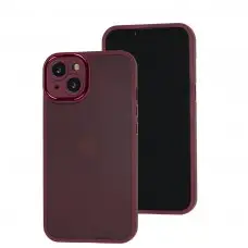 Чехол для iPhone 13 Luxury Metal Lens марсала