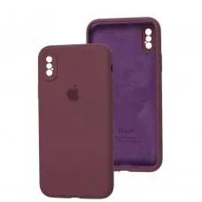 Чохол для iPhone X / Xs Slim Full camera maroon