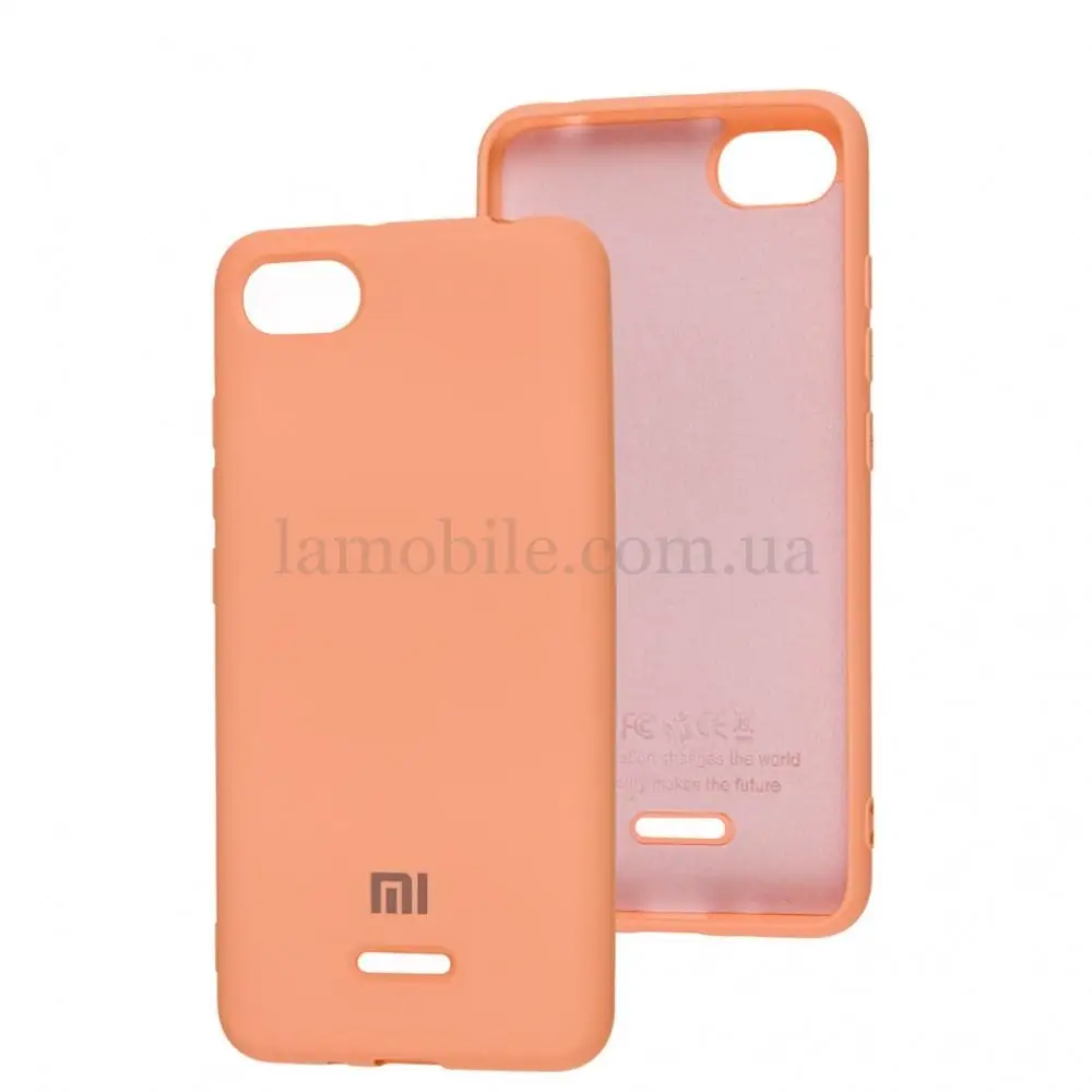 Чехол для Xiaomi Redmi 6A Silicone Separate camera персиковый