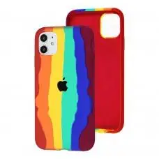 Чехол для iPhone 11 Silicone Full rainbow pride