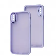 Чохол для iPhone X / Xs Luxury Metal Lens бузковий