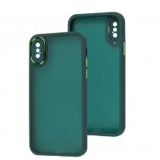 Чохол для iPhone X / Xs Luxury Metal Lens зелений