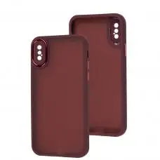 Чохол для iPhone X / Xs Luxury Metal Lens марсала