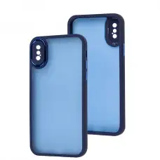 Чохол для iPhone X / Xs Luxury Metal Lens синій